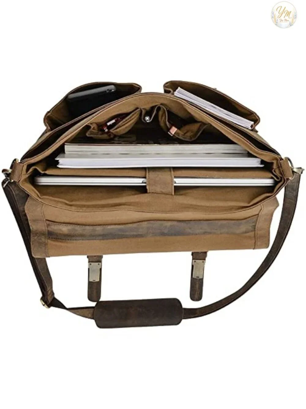 Leather Laptop Messenger Bag Briefcase Satchel 16
